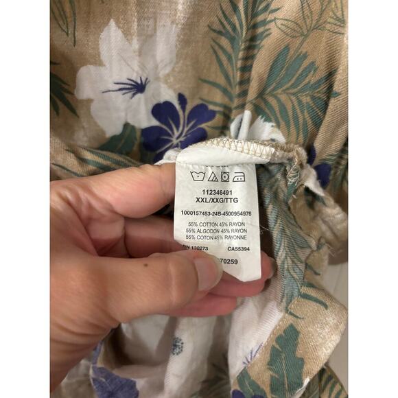 Wrangler Men’s Coconut Cowboy Hibiscus Short Sleeve Pearl Snap Shirt Size XXL - Picture 5 of 6